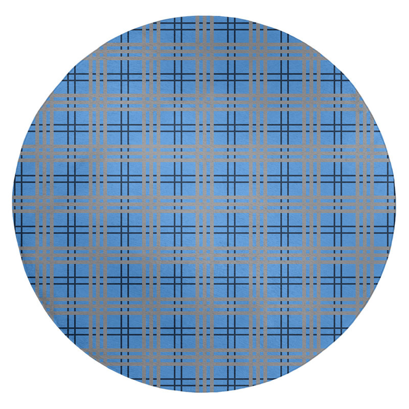 Plaid Indoor Rug, Round 5'