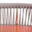 Tabourets de bar d'extérieur à structure en aluminium à hauteur d'assise de 29 po avec dossier en forme de feston tissé à la corde, ensemble de 2, orange-1830882339