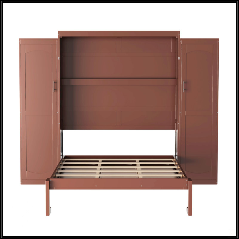 Lit escamotable double, Noyer, Lit double