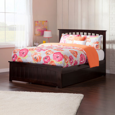 Huntsville Solid Wood Platform Bed with Matching Footboard and Roll Out Trundle
