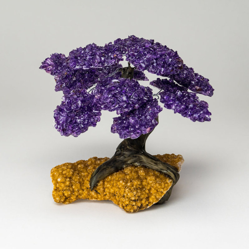 Large - Amethyst Clustered Gemstone Tree On Citrine Matrix (The Empowerment Tree)