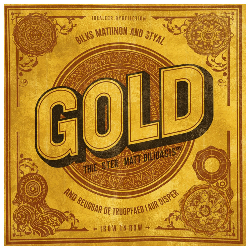 Vintage Gold Typography Comforter, Twin