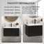 Meuble-lavabo flottant mural 30 po avec lavabo en céramique blanche