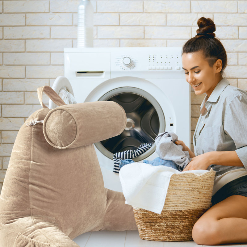  Housse et insert pour coussin télé / lecture avec traversin / dossier, Taupe