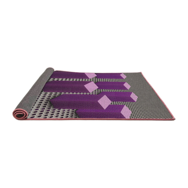Rose à pois/Tapis décoratif gris, Carré 8 pi