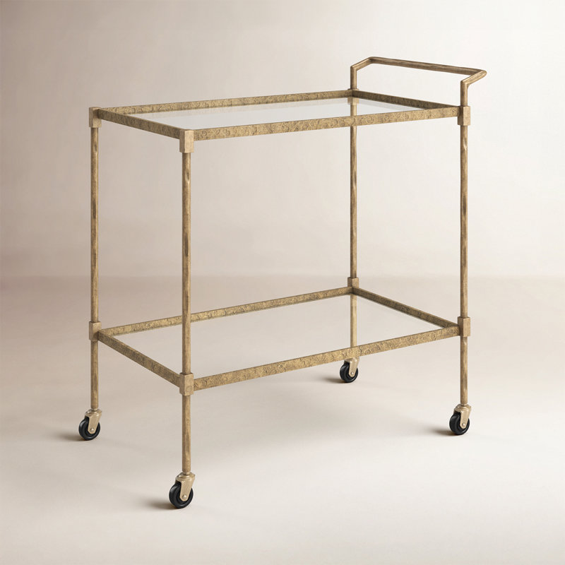 Tenasia Metal And Glass Bar Cart