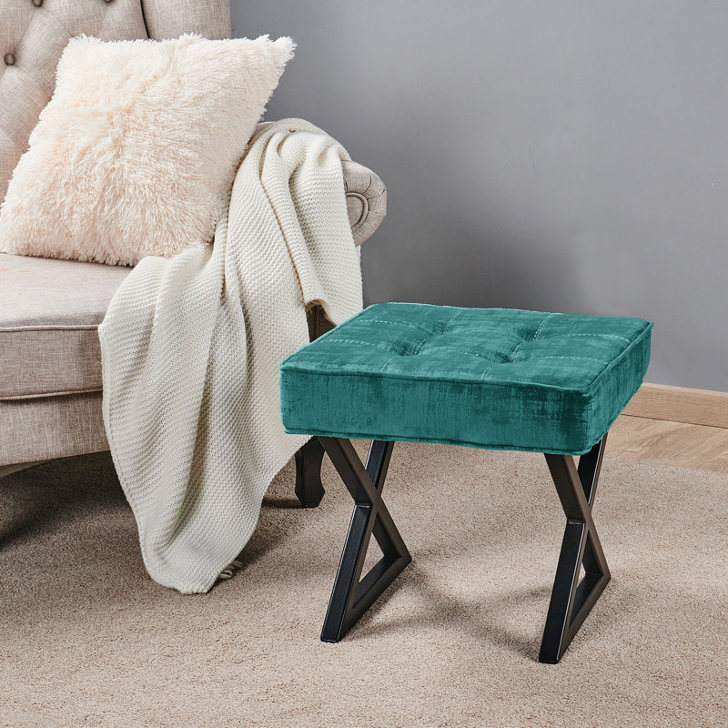 45.7cm Wide Square Solid Colour Standard Ottoman, Deep Teal 