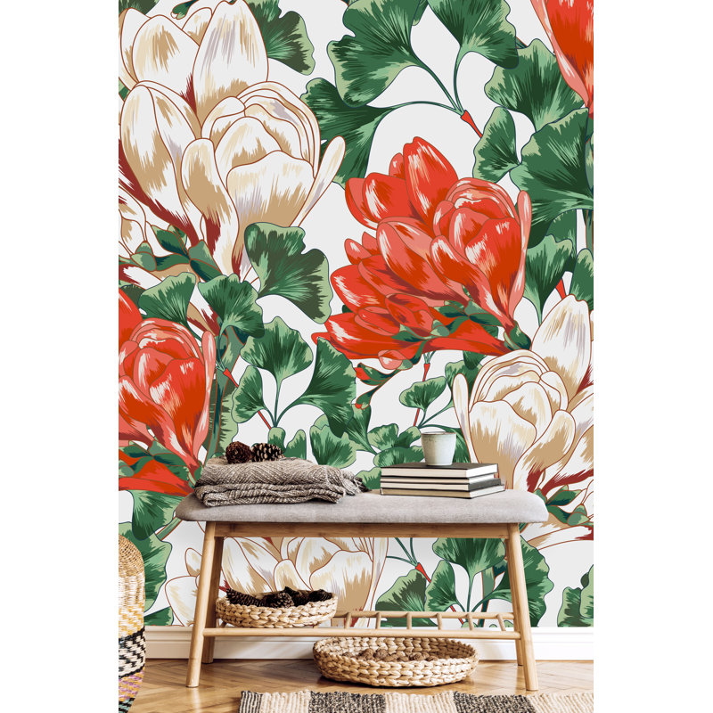 Floral Wall Mural, 100" W x 8.33" L