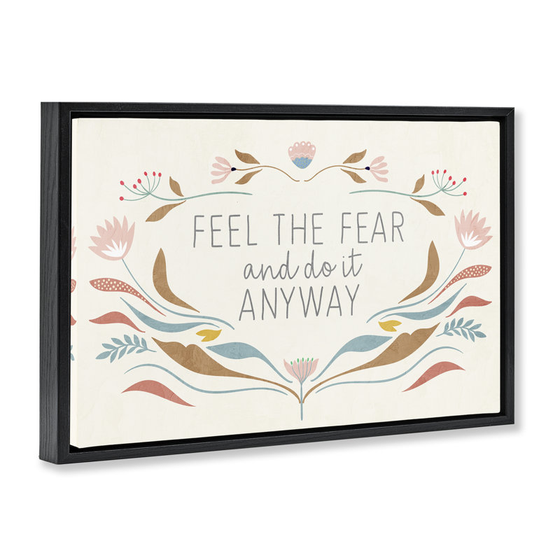 «Feel The Fear» par Kim Allen, Cadre flottant noir de jais, H 17 po x l 25 po