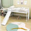 Lit mezzanine bas simple en bois avec glissade Faijal-76855319