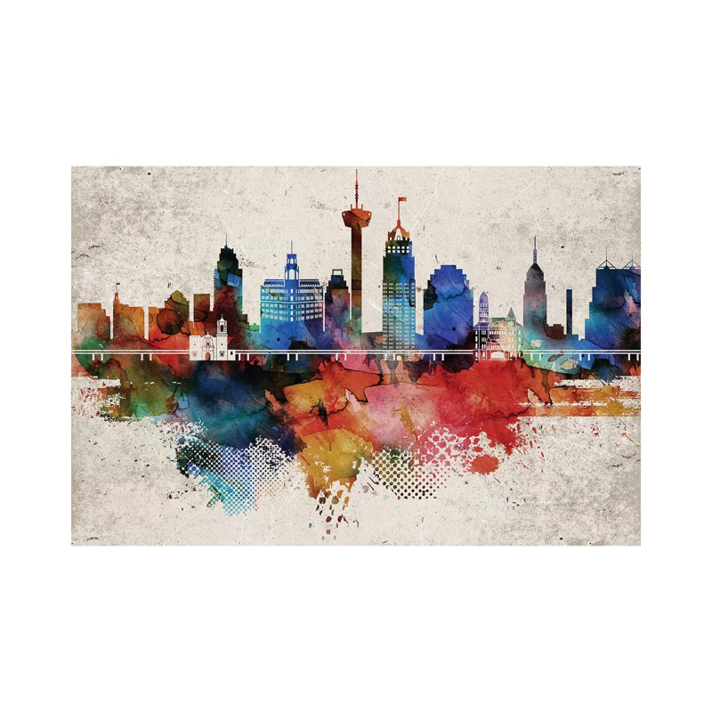 San Antonio Abstract - Print on Canvas, Wrapped Canvas, 66.04cm H x 101.6cm W x 1.91cm D