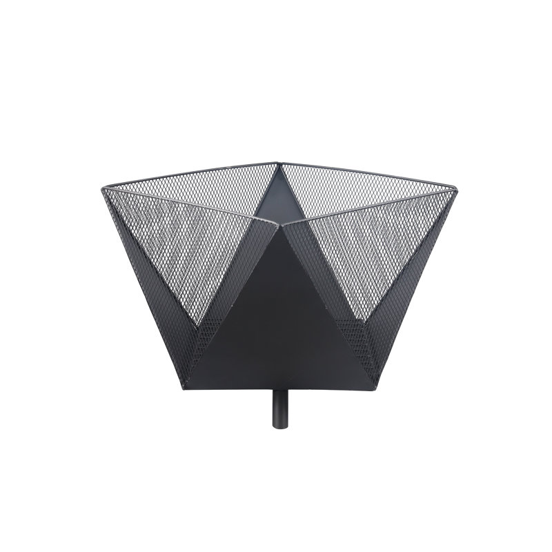 Roquemore Square Iron Smokeless Fire Pit, Black