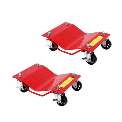 Car Wheel Dolly Set of 2/4-4000/8000 LBS Car Moving Cart with Brakes, Heavy Duty Vehicle Dolly, 3" Steel Wheels, Fits Cars, Sports Car, Motorcycles, SUVs, Trucks & ATVs - Garage & Repair Shop