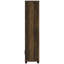 Tour média en bois d'ingénierie à 3 tablettes Dark Pine, conception peu encombrante, look rustique pour un divertissement fonctionnel dans les espaces restreints