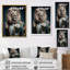 Glamour mode lion avec costume de fleurs - animaux lion, art mural salon-159365311-159365296