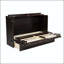 Grand lit escamotable - Armoire lit en bois de pin avec centrale électrique et panneau en rotin-1742849102