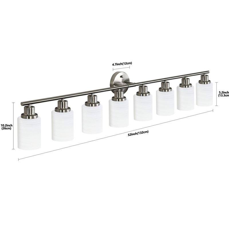 8- Wall Sconce With Brushed Nickel And Frosted Glass, Modern Style For Bathroom, Hallway, Bedroom, , Gentle , Easy To Install Resistance Rust, Comfortable