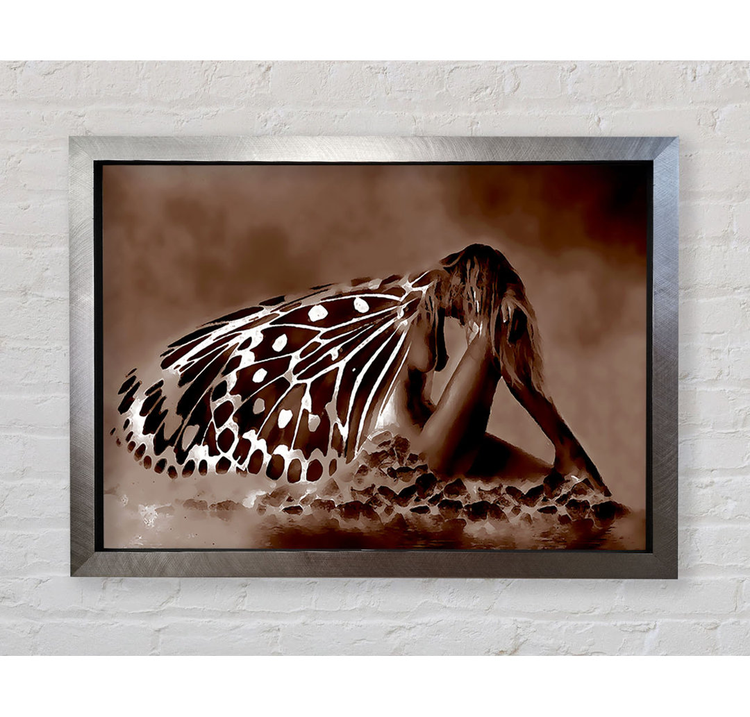 Chocolate Butterfly Landing - Einzelner Bilderrahmen Kunstdrucke