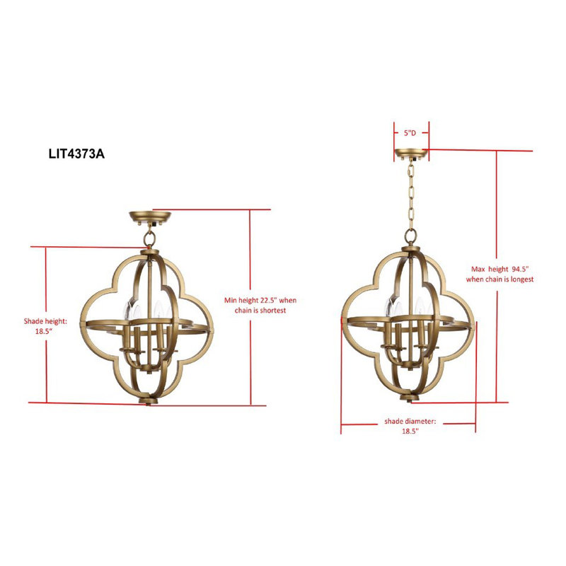Danilynn 4 - Light Dimmable Globe Chandelier