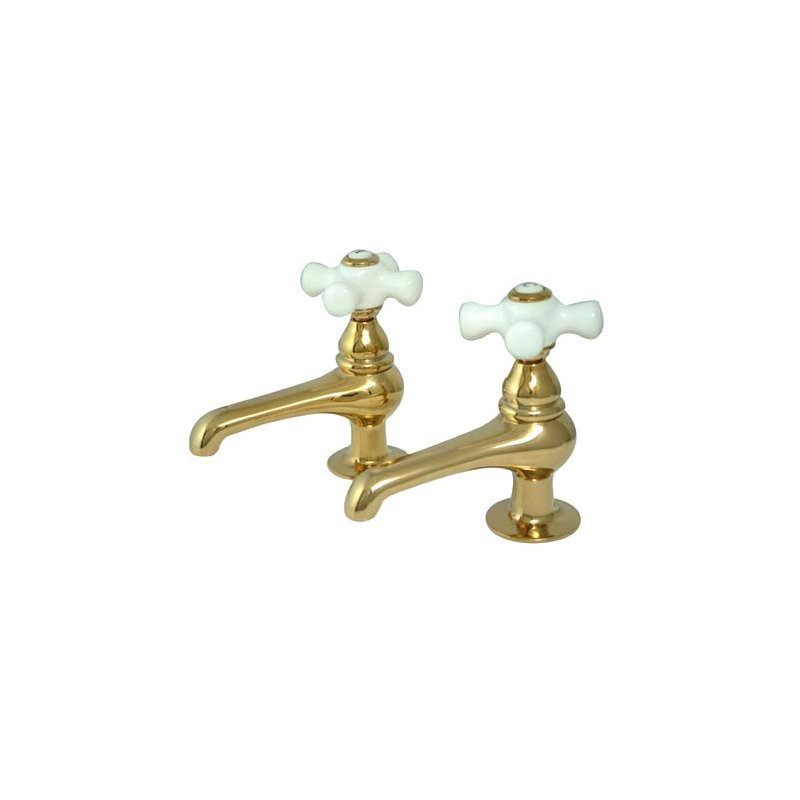 Centerset Bathroom Faucet, Polished Brass