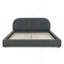 Structure de lit tapissier pour grand lit, style minimaliste moderne avec tête de lit haute incurvée, tissu de fil circulaire de qualité supérieure et support de pieds robuste, matelas non inclus-370297802