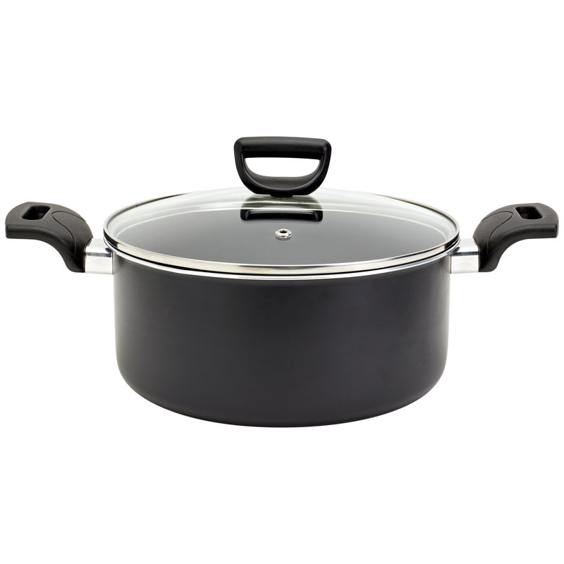 32-Piece Black Non-Stick Aluminum Cookware Set with Bakelite Handles