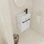 Meuble-lavabo flottant mural avec évier en céramique