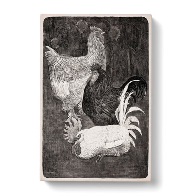 Three Roosters by Theo Van Hoytema - Wrapped Canvas Painting