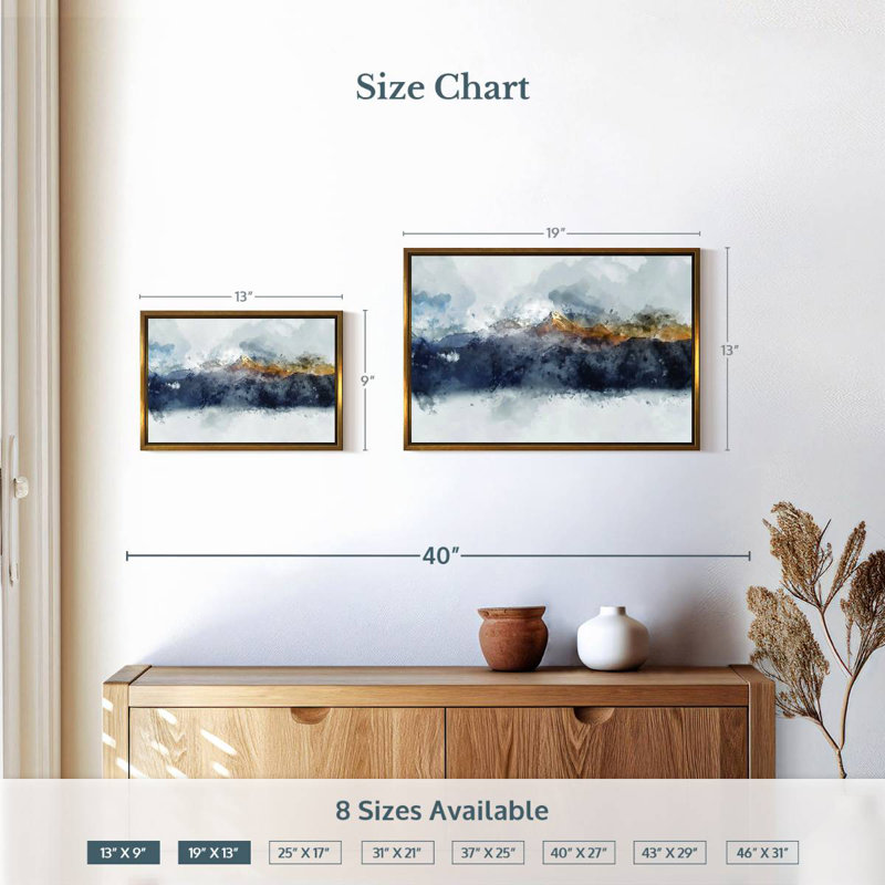 Bolan Mountain Range, 19" X 13", Floating Frame Gold