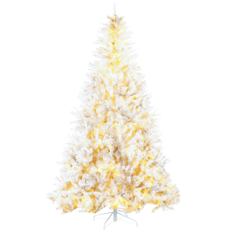 Grand arbre de Noël artificiel pré-éclairé avec 638 branches, 220 lumières DEL chaudes, ouverture automatique,, 7.38'