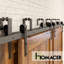 Ensemble de quincaillerie de porte de grange double à quatre rails Homacer Arrow Design (porte non incluse)-66882433