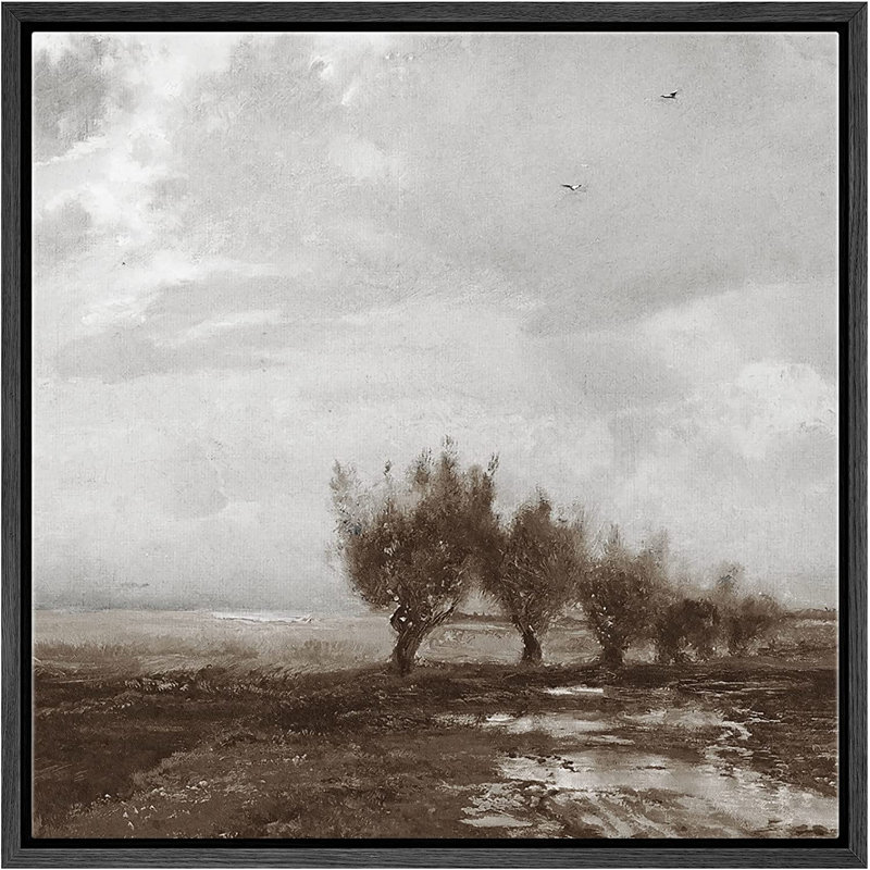 Impression sur toile, cadre flottant, Noir, H 16 po x l 16 po x P 1,5 po