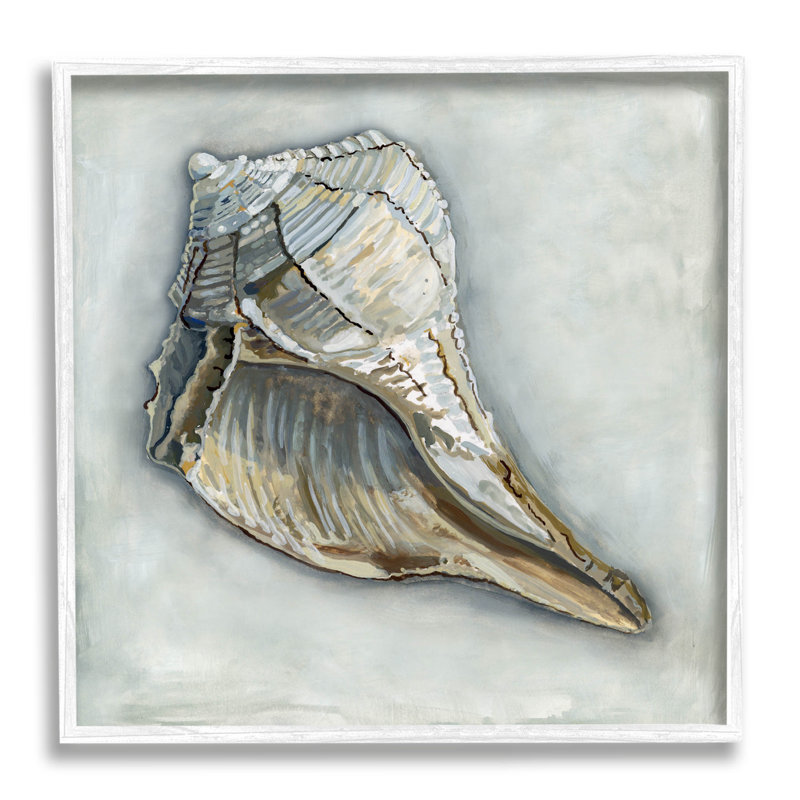 «Nautical Conch Shell Giclee», art mural texturé par Erica Christopher, H 24 po x l 24 po x P 1,5 po
