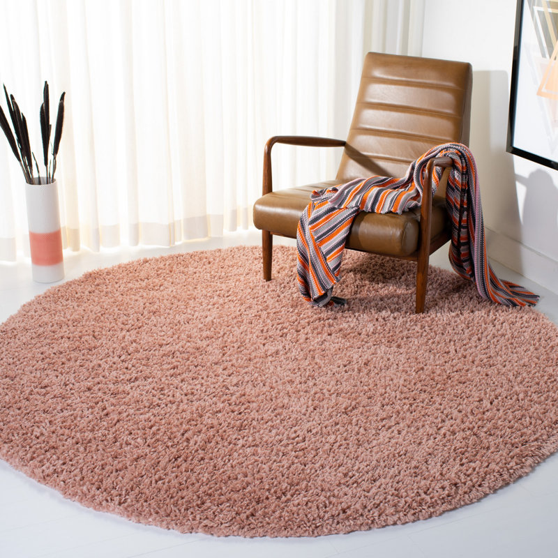 August Shag Performance Solid Color Rug, Round 6'7"