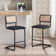 Ambrine Upholstered Boucle Counter & Bar Stool with Cane Rattan Back