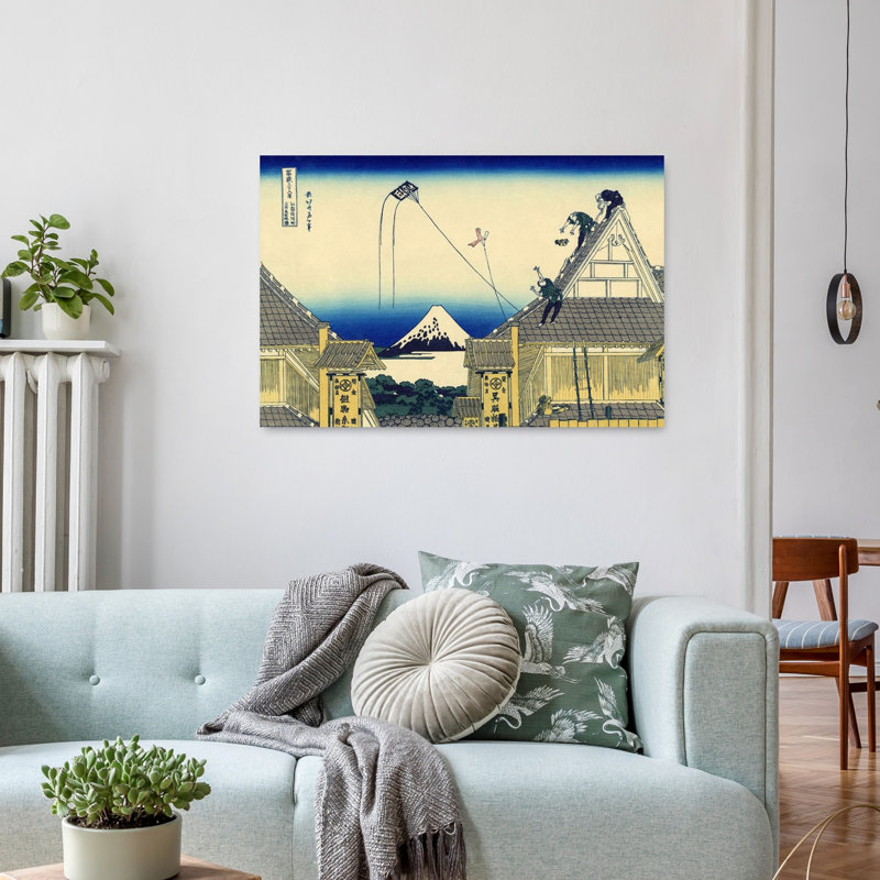 Impression d'art mural côtier sur la rue Suruga à Edo, 24" H x 36" W