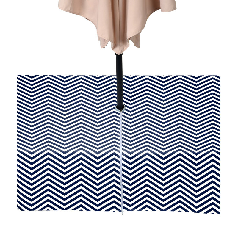 Chevron Water Repellent Tablecloth, 104" x 60", Navy