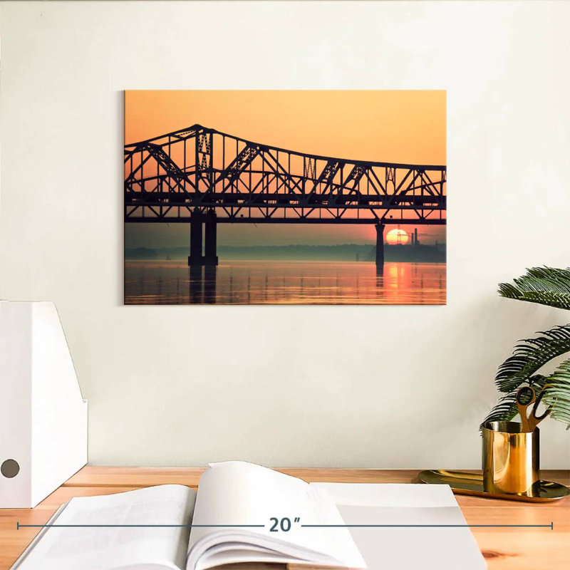 Pont sur la rivière Ohio, H 8 po x l 12 po