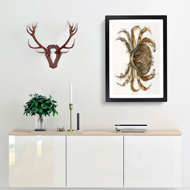 Rock Crab by J.E. De Kay - Picture Frame Painting Print, 48cm H x 36cm W x 2cm D, Black Framed