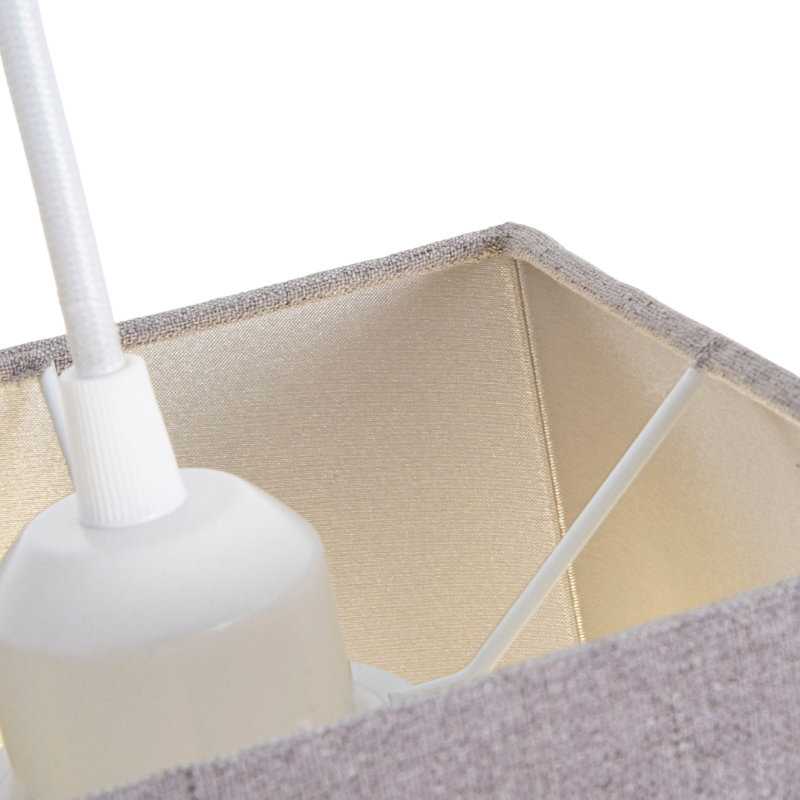 Ibiza Contemporary and Sleek Linen Fabric Lampshade, 19.3cm H x 29.5cm W x 16cm D, Grey
