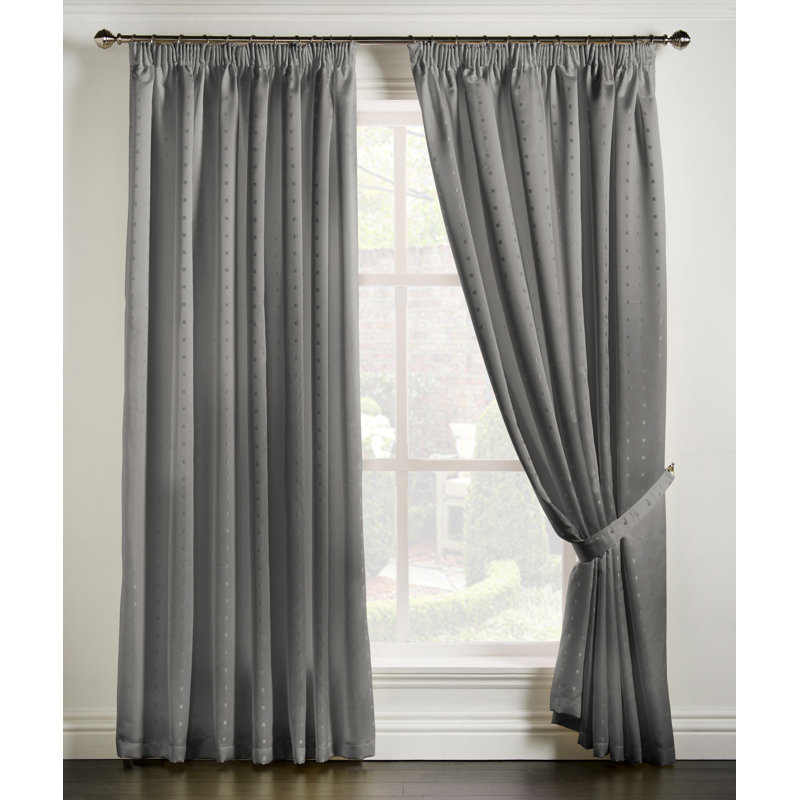 Norush Madison Pencil Pleat Curtains, 117cm Width x 137cm Drop, Silver