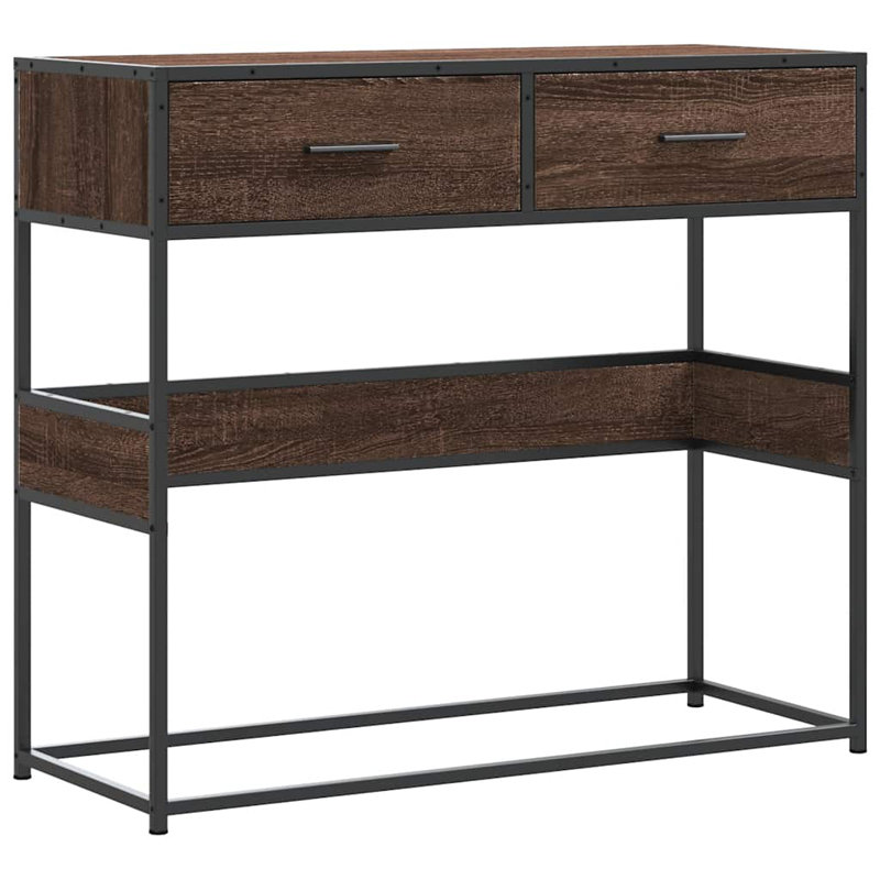 10-3 80cm Console Table, Brown Oak