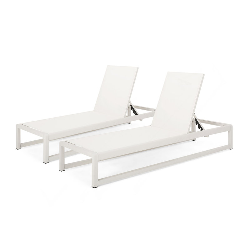 Modesta Chaise Lounge, White