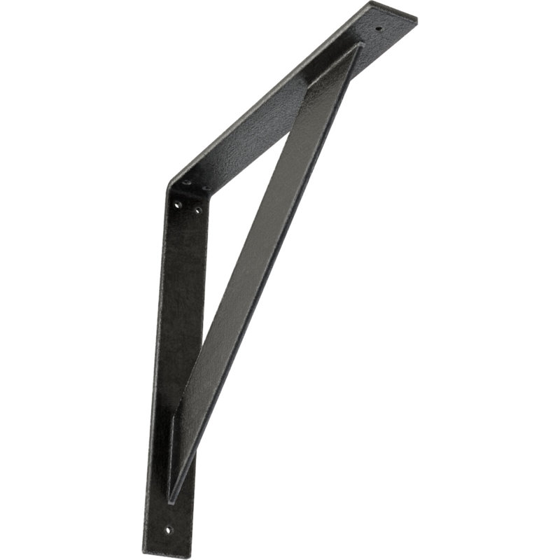 Support traditionnel en acier, Étain antique, H 16 po x l 2 po x P 16 po