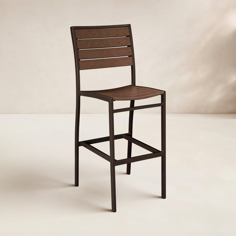 Chaise d'appoint de bar POLYWOOD Euro, Bronze texturé, Acajou