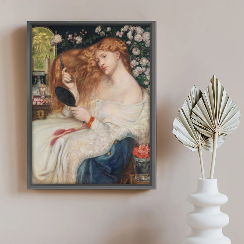 Art victorien d'époque, peinture à l'huile encadrée de style classique pour le salon, H 10 po x l 8 po, Métal noir