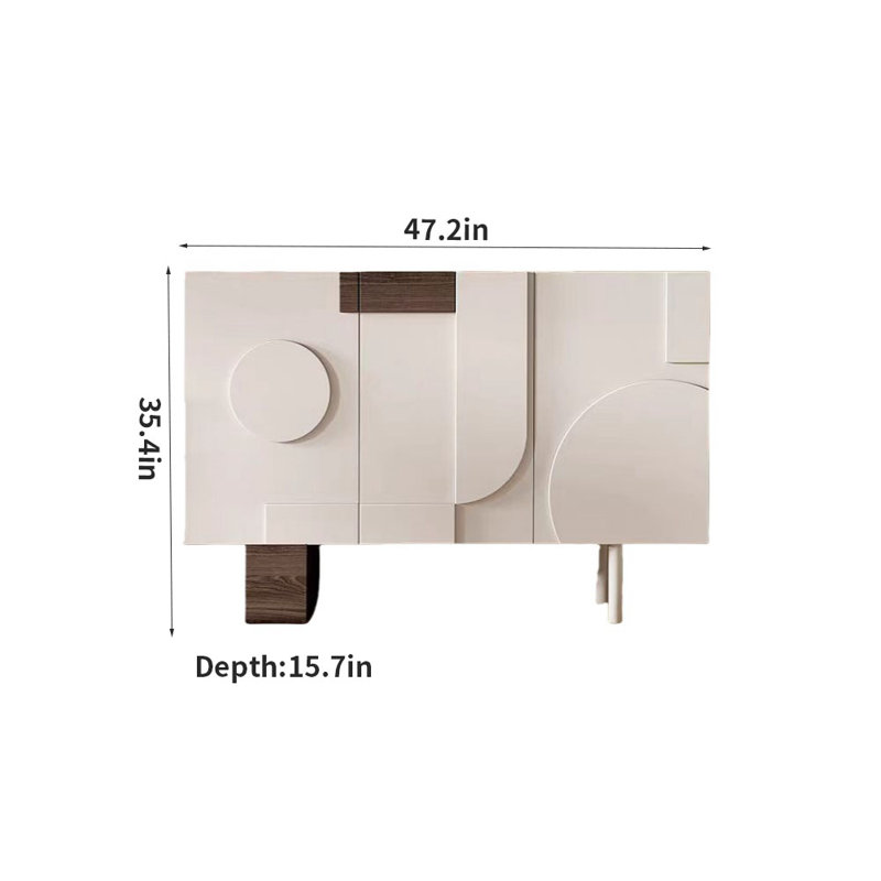 French Simple Creative Entrance Cabinet Accent Cabinet, White