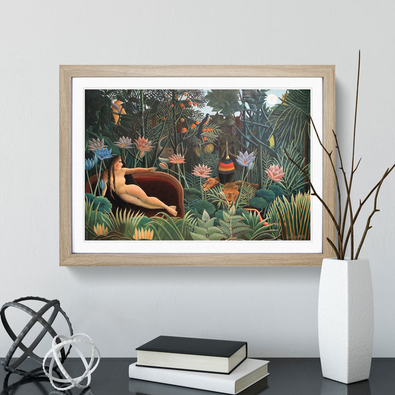 The Dream by Henri Rousseau - Picture Frame Painting, 48cm H x 65cm W x 2cm D, Oak