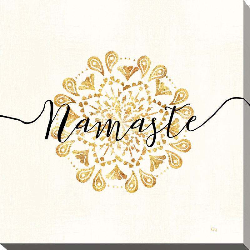 «Namaste I», art textuel sur toile, H 18 po x l 18 po x P 1 po, Toile tendue