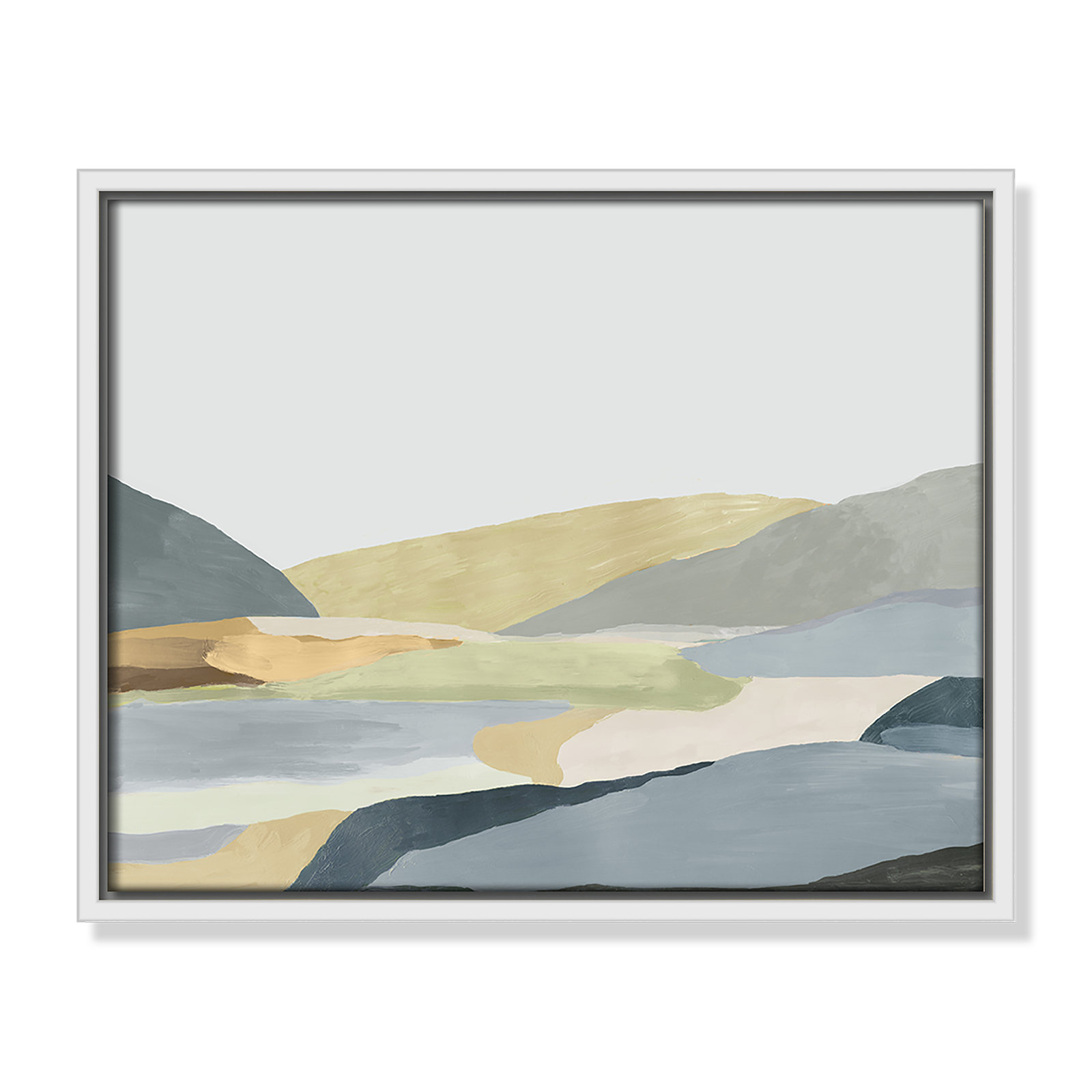 Blair "Warm Hills II" Painting, White Canvas, 12.5" H x 15.5" W x 2" D